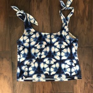 Kortni Jeane Blue and White Swim Top